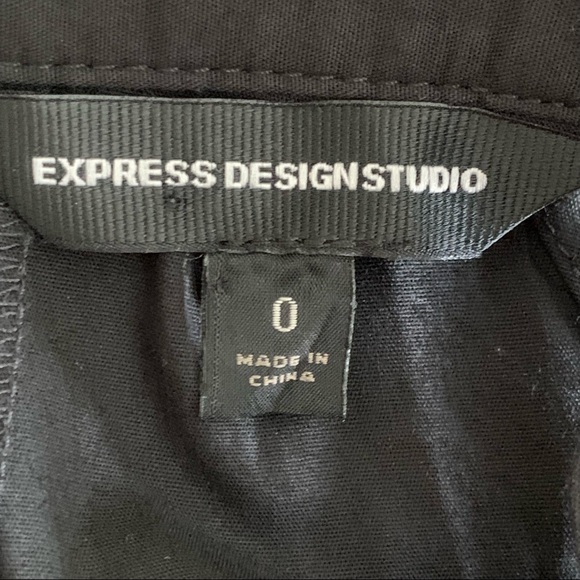 Express Ruffle Sleeveless Tuxedo Dress Black Sz 0 - Picture 13 of 15